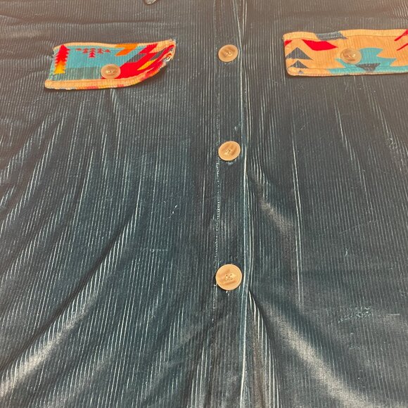 Rowdy Crowd Clothing Women Top 3X Button Up Southwest Aztec Cowboy Velour Velvet - Picture 9 of 16